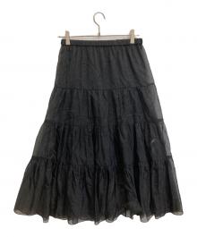 SLOBE IENA（スローブ イエナ）の古着「シアーオーガンジーティアードスカート」｜ブラック