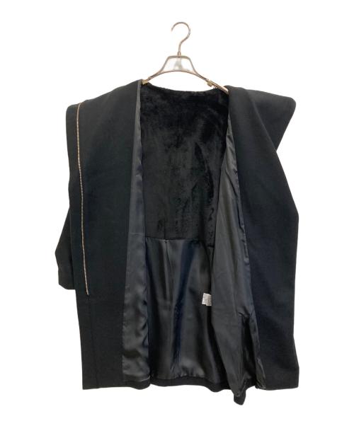 Aga（アーガ）Aga (アーガ) ウールラップコート ブラック サイズ:9号の古着・服飾アイテム