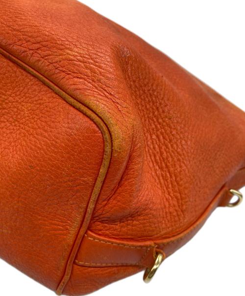 BOTTEGA VENETA（ボッテガベネタ）BOTTEGA VENETA (ボッテガベネタ) レザーハンドバッグ オレンジの古着・服飾アイテム