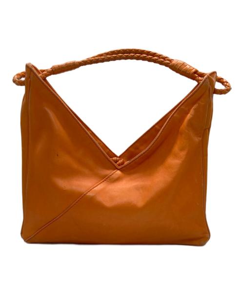 BOTTEGA VENETA（ボッテガベネタ）BOTTEGA VENETA (ボッテガベネタ) レザーハンドバッグ オレンジの古着・服飾アイテム