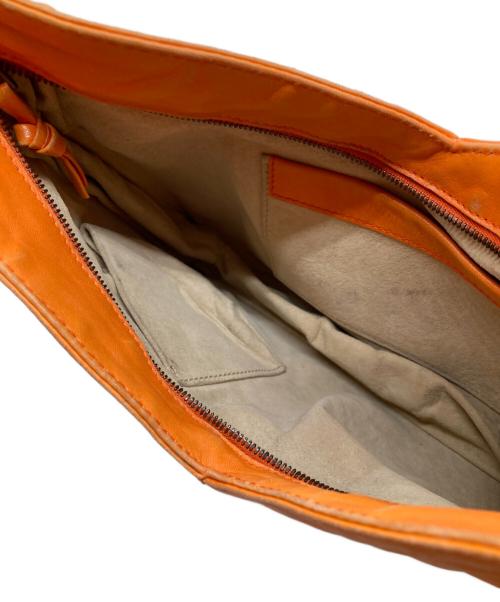 BOTTEGA VENETA（ボッテガベネタ）BOTTEGA VENETA (ボッテガベネタ) レザーハンドバッグ オレンジの古着・服飾アイテム