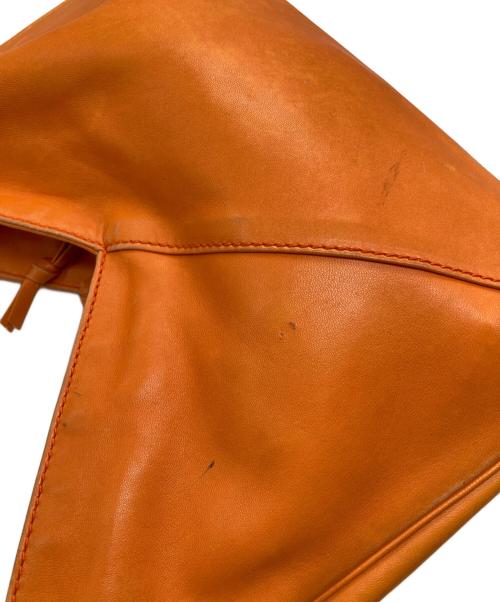 BOTTEGA VENETA（ボッテガベネタ）BOTTEGA VENETA (ボッテガベネタ) レザーハンドバッグ オレンジの古着・服飾アイテム