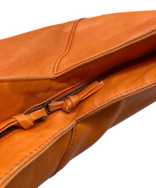 BOTTEGA VENETA（ボッテガベネタ）BOTTEGA VENETA (ボッテガベネタ) レザーハンドバッグ オレンジの古着・服飾アイテム