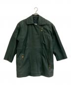 BALLYバリー）の古着「ダブルレザーコート」｜グリーン