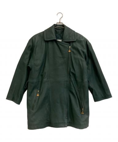 中古・古着通販】BALLY (バリー) ダブルレザーコート グリーン サイズ