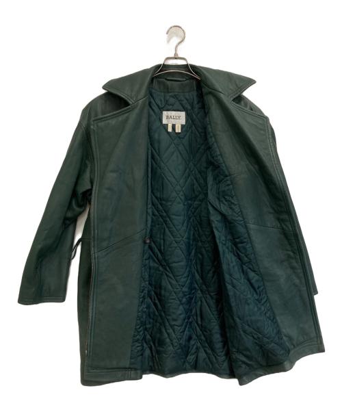 BALLY（バリー）BALLY (バリー) ダブルレザーコート グリーン サイズ:-の古着・服飾アイテム