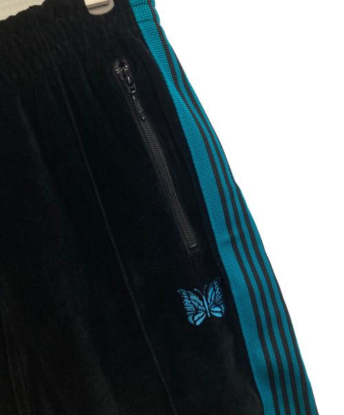 Needles（ニードルズ）Needles (ニードルズ) Narrow Track Pant Velour ブラック×グリーン サイズ:XSの古着・服飾アイテム