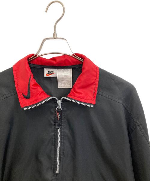 NIKE（ナイキ）NIKE (ナイキ) ナイロンハーフジップジャケット レッド×ブラック サイズ:Mの古着・服飾アイテム