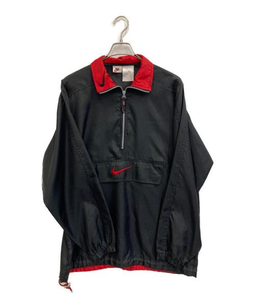 NIKE（ナイキ）NIKE (ナイキ) ナイロンハーフジップジャケット レッド×ブラック サイズ:Mの古着・服飾アイテム