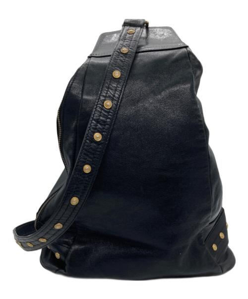 GIANNI VERSACE（ジャンニ・ヴェルサーチ）GIANNI VERSACE (ジャンニ・ヴェルサーチ) メデューサロゴレザーバッグ ブラックの古着・服飾アイテム