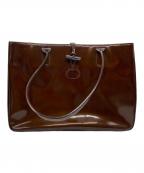 LONGCHAMPロンシャン）の古着「エナメルトートバッグ」｜ブラウン