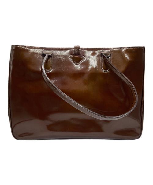 LONGCHAMP（ロンシャン）LONGCHAMP (ロンシャン) エナメルトートバッグ ブラウンの古着・服飾アイテム