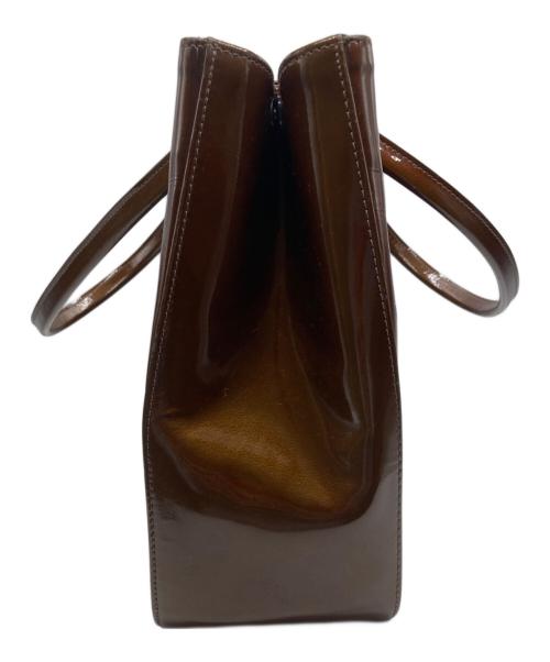 LONGCHAMP（ロンシャン）LONGCHAMP (ロンシャン) エナメルトートバッグ ブラウンの古着・服飾アイテム