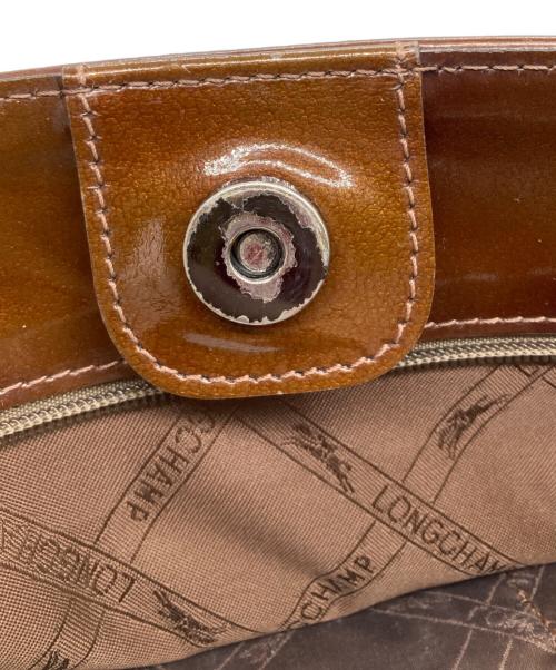 LONGCHAMP（ロンシャン）LONGCHAMP (ロンシャン) エナメルトートバッグ ブラウンの古着・服飾アイテム