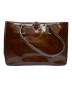 LONGCHAMP (ロンシャン) エナメルトートバッグ ブラウン：4000円