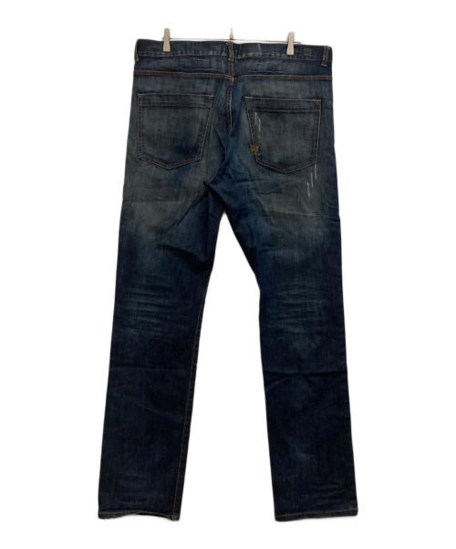 ALEXANDER McQUEEN（アレキサンダーマックイーン）ALEXANDER McQUEEN (アレキサンダーマックイーン) ダメージ加工デニムパンツ インディゴ サイズ:-の古着・服飾アイテム