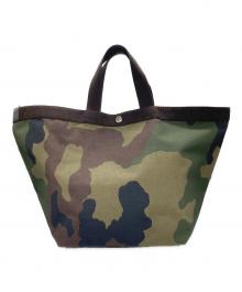 Herve Chapelier（エルベシャプリエ）の古着「カモフラ柄トートバッグ」｜オリーブ