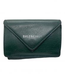 BALENCIAGA（バレンシアガ）の古着「ペーパーミニウォレット」｜グリーン