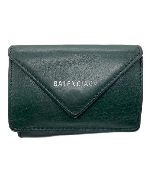 BALENCIAGA（バレンシアガ）BALENCIAGA (バレンシアガ) ペーパーミニウォレット グリーンの古着・服飾アイテム