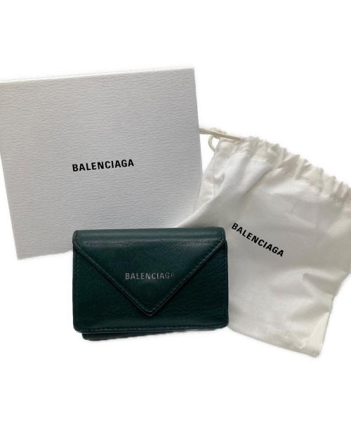 BALENCIAGA（バレンシアガ）BALENCIAGA (バレンシアガ) ペーパーミニウォレット グリーンの古着・服飾アイテム