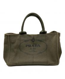 PRADA（プラダ）の古着「2WAYカナパトートバッグ」｜カーキ