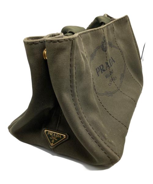PRADA（プラダ）PRADA (プラダ) 2WAYカナパトートバッグ カーキの古着・服飾アイテム