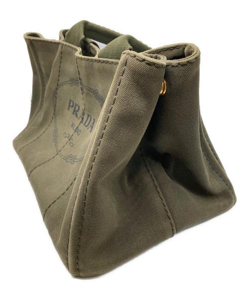 PRADA（プラダ）PRADA (プラダ) 2WAYカナパトートバッグ カーキの古着・服飾アイテム