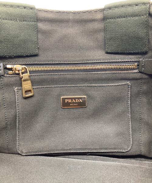PRADA（プラダ）PRADA (プラダ) 2WAYカナパトートバッグ カーキの古着・服飾アイテム