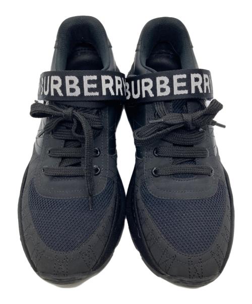 BURBERRY（バーバリー）BURBERRY (バーバリー) ロゴベルクロスニーカー ブラック サイズ:39の古着・服飾アイテム