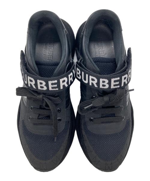 BURBERRY（バーバリー）BURBERRY (バーバリー) ロゴベルクロスニーカー ブラック サイズ:39の古着・服飾アイテム