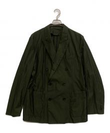 CABAN（キャバン）の古着「コットンシャンブレー ダブルブレストジャケット」｜オリーブ