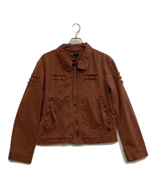 DIESEL（ディーゼル）DIESEL (ディーゼル) ダメージ加工ワークジャケット ブラウン サイズ:Ｌの古着・服飾アイテム