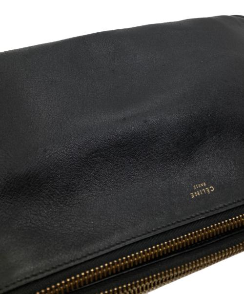 CELINE（セリーヌ）CELINE (セリーヌ) トリオラージショルダーバッグ ブラックの古着・服飾アイテム