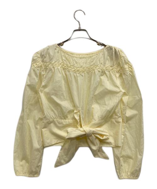 merlette（マーレット）Merlette (マーレット) バックリボンクロップドブラウス イエロー サイズ:Sの古着・服飾アイテム