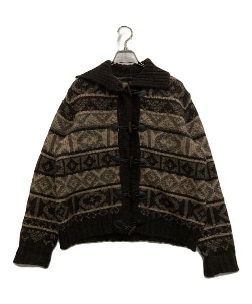 NANIBON（ナーニボン）nanibon (ナーニボン) ダッフルニットジャケット ブラウン サイズ:Mの古着・服飾アイテム