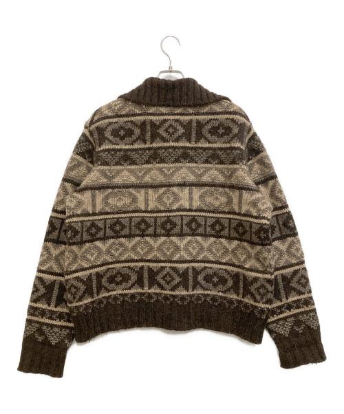 NANIBON（ナーニボン）nanibon (ナーニボン) ダッフルニットジャケット ブラウン サイズ:Mの古着・服飾アイテム