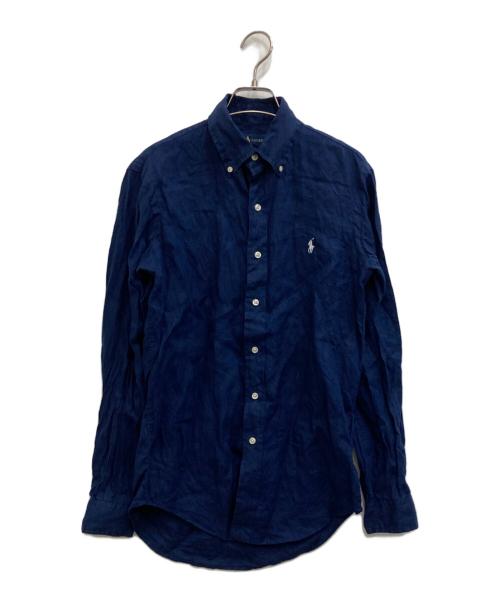 POLO RALPH LAUREN（ポロ・ラルフローレン）POLO RALPH LAUREN (ポロ・ラルフローレン) リネンシャツ ネイビー サイズ:XSの古着・服飾アイテム