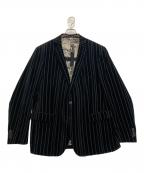 ETROエトロ）の古着「ストライプベロアテーラードジャケット」｜ブラック