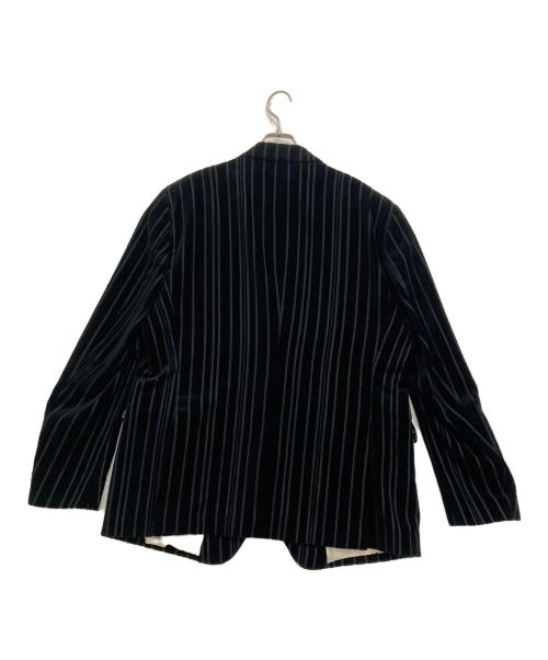 ETRO（エトロ）ETRO (エトロ) ストライプベロアテーラードジャケット ブラック サイズ:60の古着・服飾アイテム