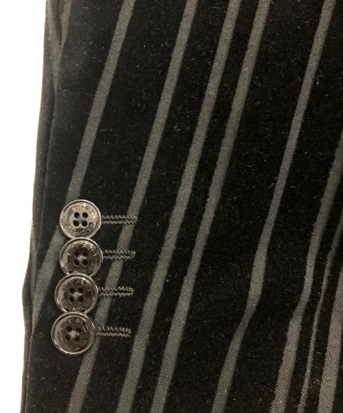 ETRO（エトロ）ETRO (エトロ) ストライプベロアテーラードジャケット ブラック サイズ:60の古着・服飾アイテム
