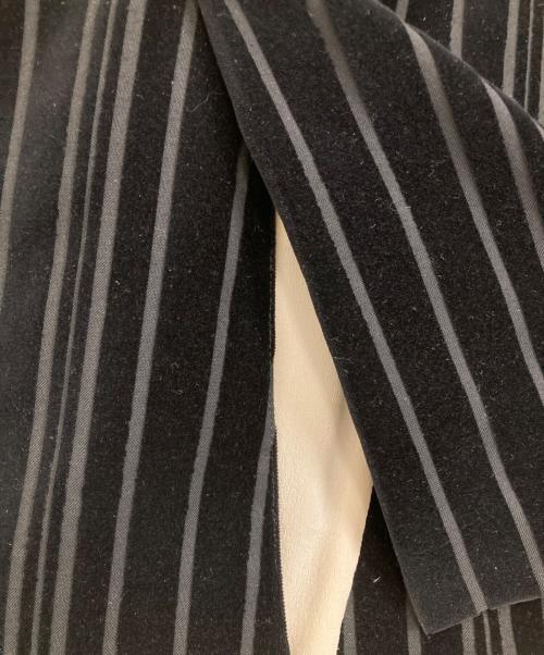 ETRO（エトロ）ETRO (エトロ) ストライプベロアテーラードジャケット ブラック サイズ:60の古着・服飾アイテム