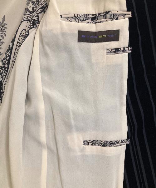 ETRO（エトロ）ETRO (エトロ) ストライプベロアテーラードジャケット ブラック サイズ:60の古着・服飾アイテム