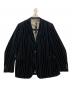 ETRO（エトロ）の古着「ストライプベロアテーラードジャケット」｜ブラック