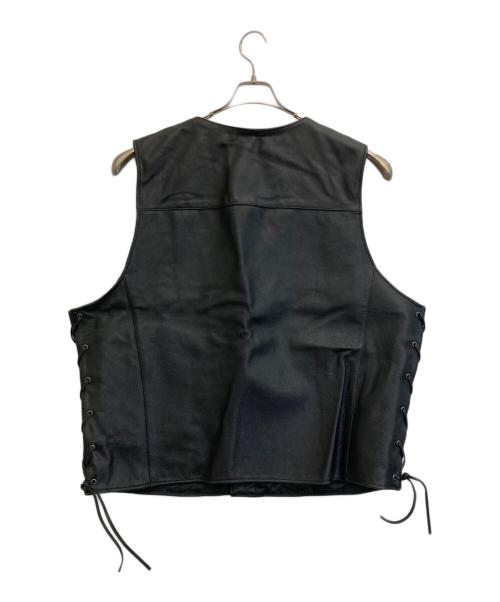 HARLEY-DAVIDSON（ハーレーダビッドソン）HARLEY-DAVIDSON (ハーレーダビッドソン) レザーベスト ブラック サイズ:2XLの古着・服飾アイテム
