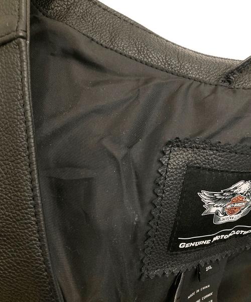 HARLEY-DAVIDSON（ハーレーダビッドソン）HARLEY-DAVIDSON (ハーレーダビッドソン) レザーベスト ブラック サイズ:2XLの古着・服飾アイテム