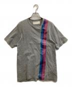 COMME des GARCONS HOMME HOMMEコムデギャルソンオムオム）の古着「ストライプポリTシャツ」｜グレー