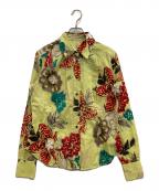 ETROエトロ）の古着「ボタニカル柄長袖シャツ」｜黄緑