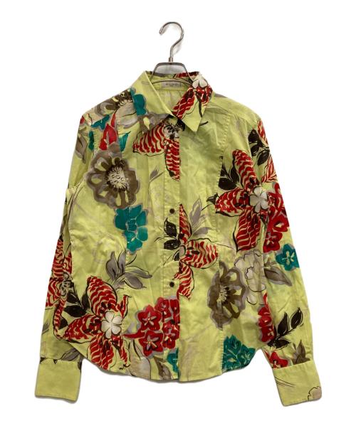 ETRO（エトロ）ETRO (エトロ) ボタニカル柄長袖シャツ 黄緑 サイズ:46の古着・服飾アイテム