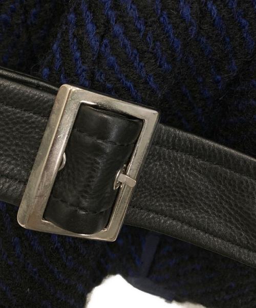 sacai（サカイ）sacai (サカイ) Wool-blend and leather biker jacket インディゴ サイズ:1の古着・服飾アイテム