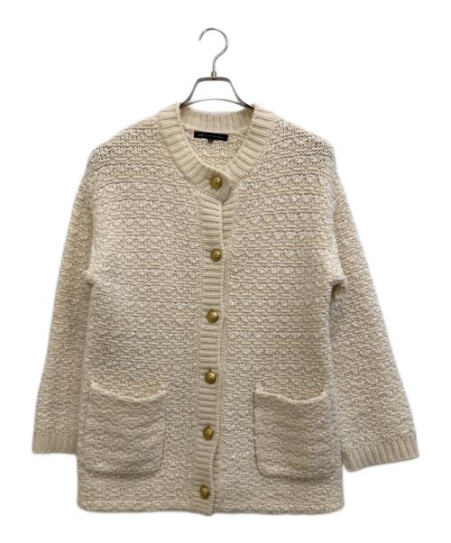 23区（ニジュウサンク）23区 (ニジュウサンク) ツイードウールニットジャケット アイボリー サイズ:38の古着・服飾アイテム